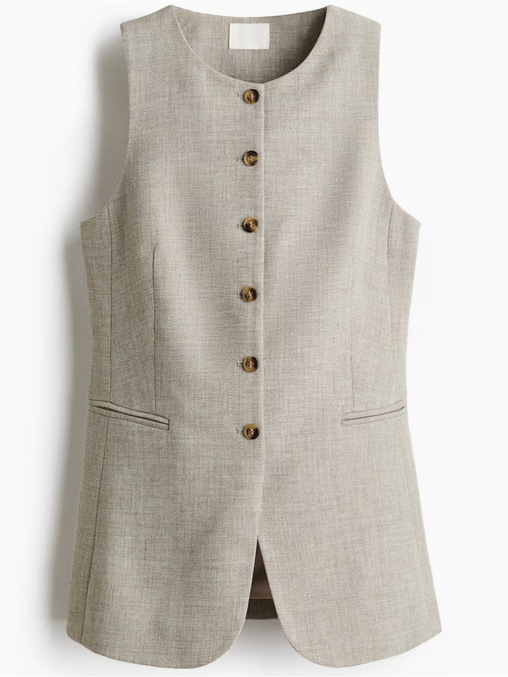 Sleeveless Button-Front Vest